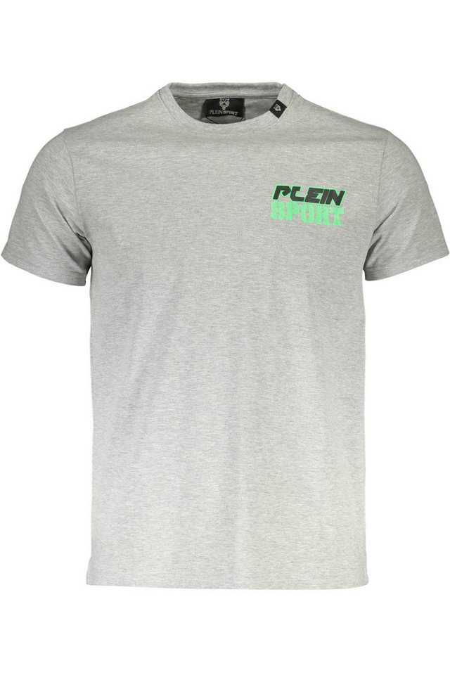 PLEIN SPORT T-Shirt Graues Herren Kurzarm T-Shirt mit Druck & von PLEIN SPORT