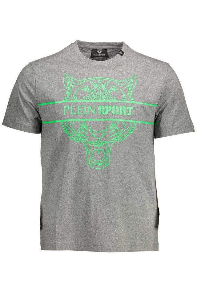 PLEIN SPORT T-Shirt Herren Graues Kurzarm T-Shirt mit Applikation und PLEIN SPORT T-Shirt Herren Graues Kurzarm T-Shirt mit Applikation und von PLEIN SPORT