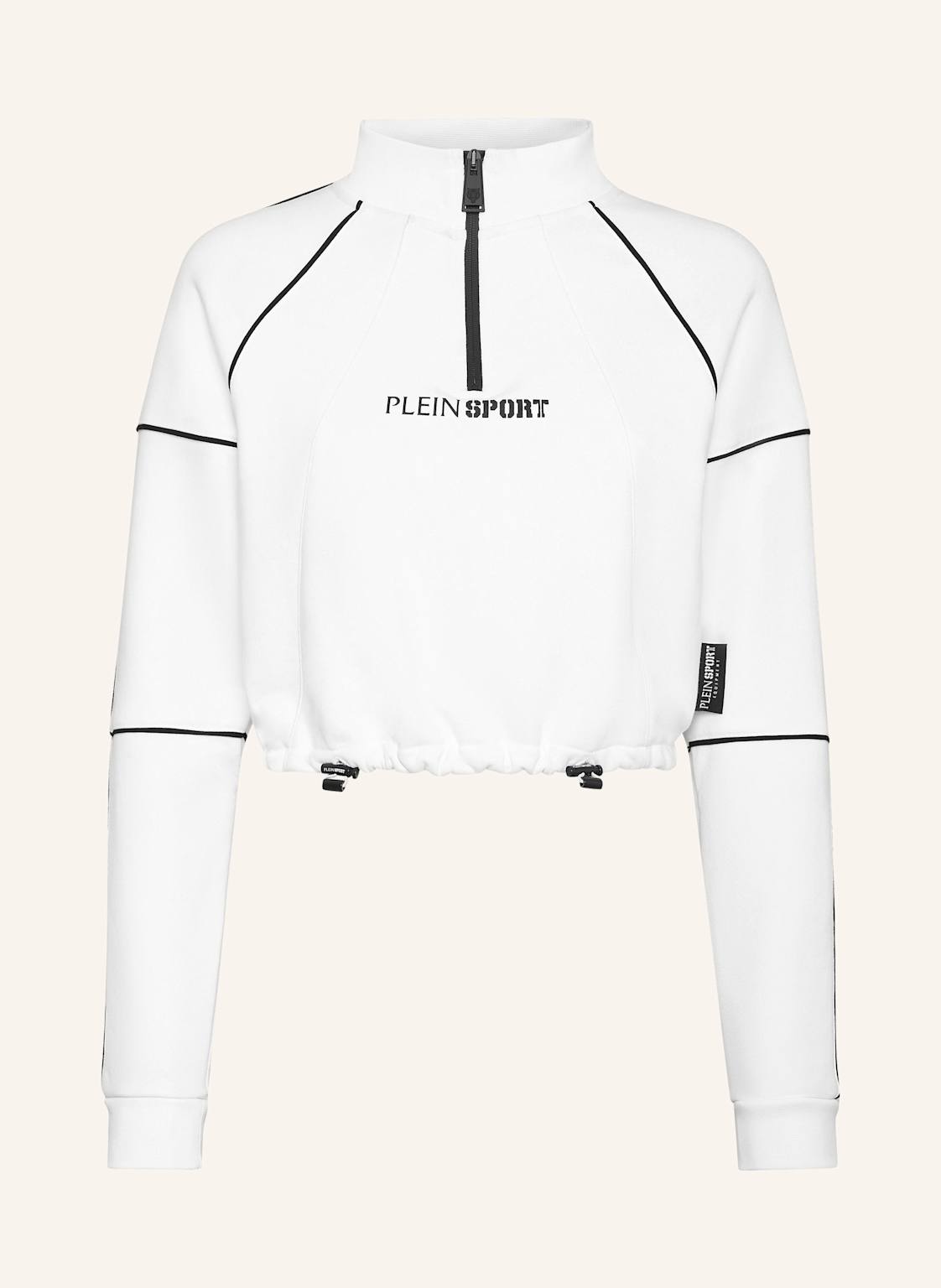 Plein Sport Cropped Sweatjacke Mit Kapuze weiss von PLEIN SPORT