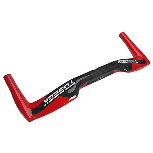 Fahrradlenkstange UD Full Carbon Fiber TT Bar Mountainbike Rest Lenkstange, Breite 400/420/440mm, für Feste Gang-Fahrräder, Rennräder,Red,400mm von PLHJG