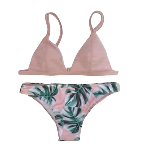 PLIOUASZ Bikini Damen Frauen Bikini Anzug Badeanzug Bequemer Strandkleidung Badeanzug Badeanzug-rosa-m von PLIOUASZ