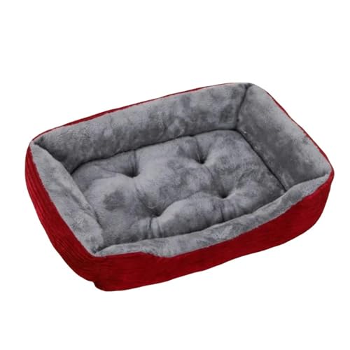 PLIOUASZ Hundebett Bett Für Hundezwinger Medium Kleines Hundesofa Kissen Haustier Beruhigungshundbett Haustier Lieferungen-weinrot-l (65x45cm) von PLIOUASZ