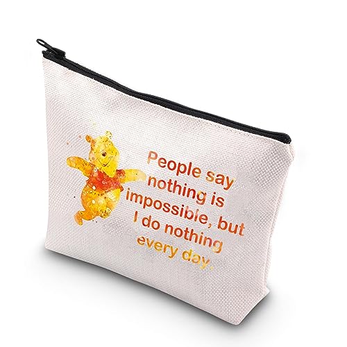 PLITI Cartoon Pooh Bear Make-up-Tasche Bärenliebhaber Geschenk Cartoon inspiriertes Geschenk Honig Pooh Freundschaft Geschenk für Bärenfans Geschenk, Tragen Sie nichts Everydayu, modisch von PLITI