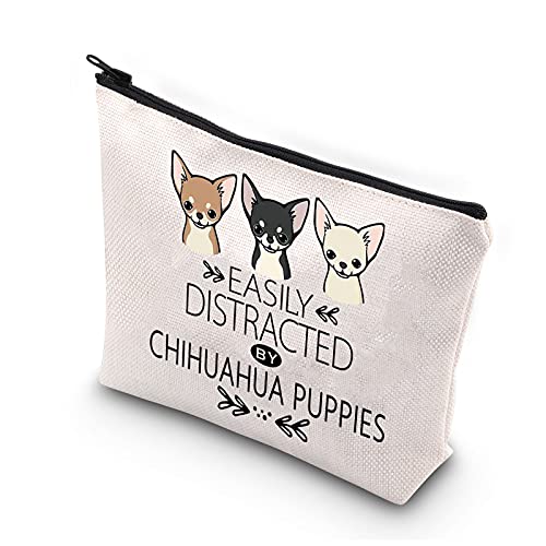 PLITI Chihuahua-Geschenk für Chihuahua-Liebhaber, süße Chihuahua-Make-up-Tasche, Chihuahua-Hundewelpen, Geschenk Chihuahua-Themen-Kosmetiktasche, Chihuahua Puppies U von PLITI