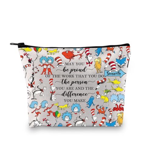 PLITI Dr. Seuss Geschenk Seussisches Geschenk May You Be Proud of The Work You Do Dr. Seuss Teacher Wertschätzung Make-up-Tasche, Be Proud Seuss Bagu, modisch von PLITI