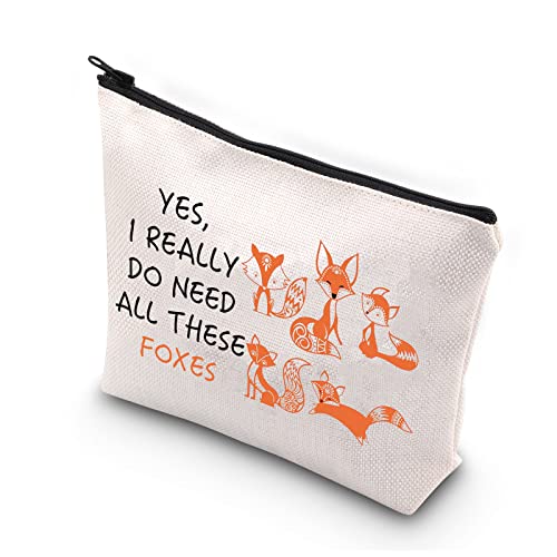 PLITI Kosmetiktasche mit Fuchs-Motiv für Mädchen, lustiges Geschenk für Fuchsliebhaber, mit Aufschrift Yes I Really Do Need All These Foxes Forest Animal Lover, Need All Foxesu PLITI Kosmetiktasche mit Fuchs-Motiv für Mädchen, lustiges Geschenk für Fuchsliebhaber, mit Aufschrift Yes I Really Do Need All These Foxes Forest Animal Lover, Need All Foxesu von PLITI