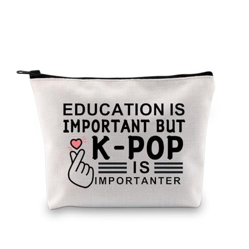 PLITI K-Pop Make-up-Tasche, Koreanisches Drama-Liebhaber, Geschenk, Bildung ist wichtig, Aber K-Pop ist wichtiger, Kulturbeutel für Kpop-Fans, Wichtiger Kpop Bagu, modisch PLITI K-Pop Make-up-Tasche, Koreanisches Drama-Liebhaber, Geschenk, Bildung ist wichtig, Aber K-Pop ist wichtiger, Kulturbeutel für Kpop-Fans, Wichtiger Kpop Bagu, modisch von PLITI