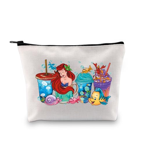 PLITI Kosmetiktasche mit Meerjungfrau und Arielle, Geschenk für Meerjungfrauen-Fans, Märchen-inspiriertes Geschenk, Mermaid Tools Bagu, modisch von PLITI