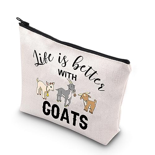 PLITI Lustige Ziegen-Make-up-Tasche, Ziegenliebhaber, Geschenk für Frauen, das Leben ist Besser mit Ziegen, Geschenk, Ziegenbauer, Geschenk, verrückte Ziegendame, Geschenk PLITI Lustige Ziegen-Make-up-Tasche, Ziegenliebhaber, Geschenk für Frauen, das Leben ist Besser mit Ziegen, Geschenk, Ziegenbauer, Geschenk, verrückte Ziegendame, Geschenk von PLITI