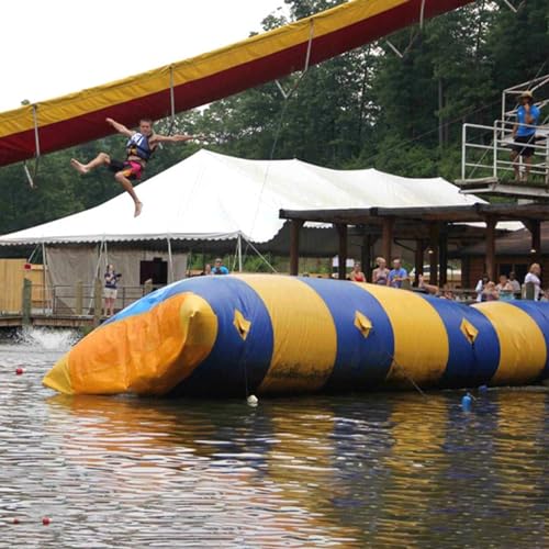 PLJKIHED Aufblasbarer Sprungball-Wassersprungsack, aufblasbares Trampolin, aufblasbarer Wassersprungsack für Erwachsene und Kinder, 3 * 5 m/9,8 * 16,4 Fuß Stabilize von PLJKIHED