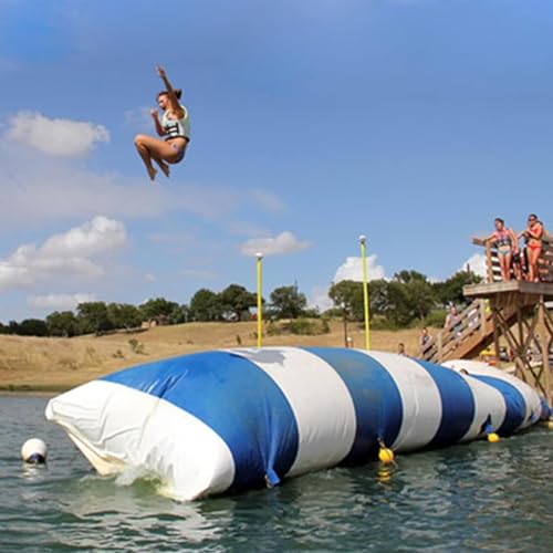 PLJKIHED Wasserspiele PVC-aufblasbarer Wassertropfen-Sprungsack, aufblasbarer Sprungball, aufblasbare Wasser-Katapulttasche für Erwachsene und Kinder, 3 * 5 m/9,8 * 16,4 Fuß Stabilize von PLJKIHED