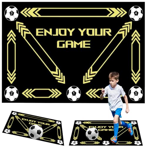 Fussball Matte Ballkontrolle, 60x90 cm Fußball Trainingsmatte, Fußball Schritt Trainingsmatte mit Training Stoßdämpfende Leise, Fußballmatte Sport Ballkontrolle für Zuhause, für Kinder und Erwachsene von PLLYPE