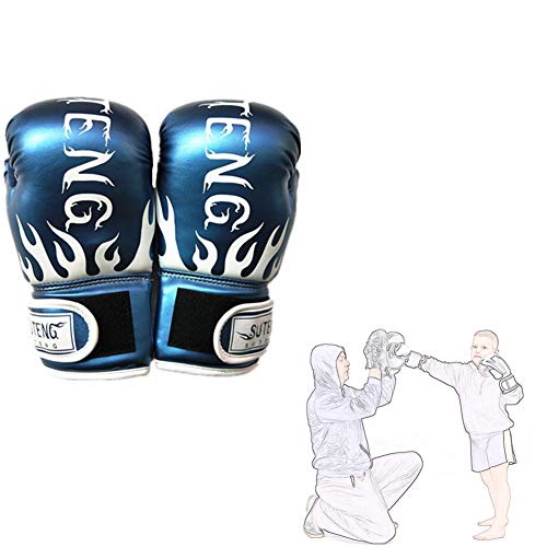 Boxhandschuhe Box Handschuh Boxhandschuhe für Kampfkünste Kickboxhandschuhe Thai Boxhandschuhe Boxsackhandschuhe Trainingsboxhandschuhe Blue,Child von PLUS PO