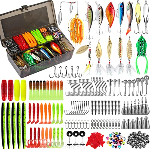 PLUSINNO 292-teiliges Angelzubehör-Set, Angelzubehör-Box mit Angelzubehör, Angelhaken, Angelgewichte, Spinnerklinge, Angelausrüstung für Barsch, Bluegill, Crappie PLUSINNO 292-teiliges Angelzubehör-Set, Angelzubehör-Box mit Angelzubehör, Angelhaken, Angelgewichte, Spinnerklinge, Angelausrüstung für Barsch, Bluegill, Crappie von PLUSINNO