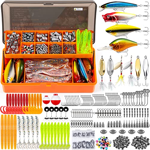 PLUSINNO Angelköder für 12 Rigs, Angelausrüstungsbox mit Angelzubehör inklusive Kurbelköder, Löffel, Gewichte und mehr Angelzubehör, 353-teiliges Angelköder-Ausrüstungs-Set für Süßwasser-Barsche PLUSINNO Angelköder für 12 Rigs, Angelausrüstungsbox mit Angelzubehör inklusive Kurbelköder, Löffel, Gewichte und mehr Angelzubehör, 353-teiliges Angelköder-Ausrüstungs-Set für Süßwasser-Barsche von PLUSINNO