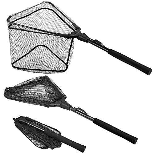 PLUSINNO Fischkescher, Fischkescher, Faltbarer Teleskopstangengriff, strapazierfähiges Nylon-Material, sicheres Fangen oder Freilassen von Fischen PLUSINNO Fischkescher, Fischkescher, Faltbarer Teleskopstangengriff, strapazierfähiges Nylon-Material, sicheres Fangen oder Freilassen von Fischen von PLUSINNO
