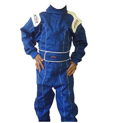 PM Sports Kinder Rennfahreranzug, Overall, Kart, Baumwoll-Mischgewebe, für drinnen und draußen, blau, 128 - 134 PM Sports Kinder Rennfahreranzug, Overall, Kart, Baumwoll-Mischgewebe, für drinnen und draußen, blau, 128 - 134 von PM Sports