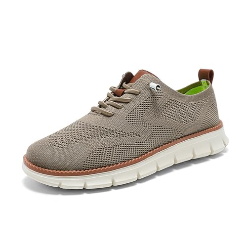 Herren-Breeze-Schuhe, Herren-Wearbreeze-Schuhe, Herren-Mesh-Sneaker mit eleganten Business-Schuhen (10.5,Khaki) von PNZLZIA