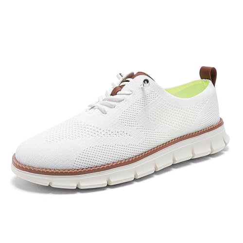 Herren-Breeze-Schuhe, Herren-Wearbreeze-Schuhe, Herren-Mesh-Sneaker mit eleganten Business-Schuhen (7.5,White) von PNZLZIA