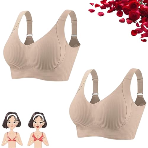 Lifting-BHS für ältere Frauen, Nahtlose, bügellose Push-Up-Bralettes für Damen, bügellose BHS für Damen (X-Large,Khaki) von PNZLZIA