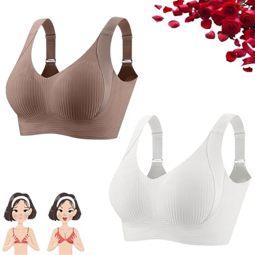 Lifting-BHS für ältere Frauen, Nahtlose, bügellose Push-Up-Bralettes für Damen, bügellose BHS für Damen (XX-Large,2PCS-D) von PNZLZIA