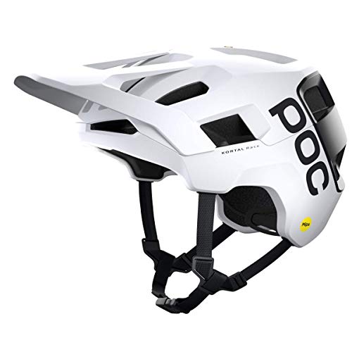 POC Kortal Race MIPS Fahrradhelm - Bietet erweiterten Schutz und hervorragende Belüftung für anspruchsvolle Trail- und Enduro-Fahrer, Hydrogen White/Uranium Black Matt von POC