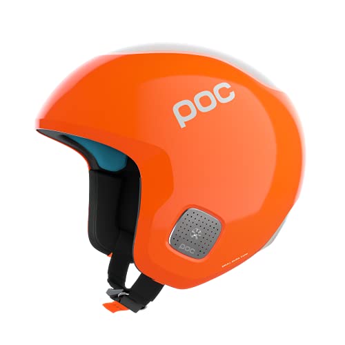 POC Skull Dura Comp SPIN - Sicherer Skihelm für einen optimalen Schutz bei Rennen, FIS zertifiziert, Fluorescent Orange, M-L (55-58cm) von POC