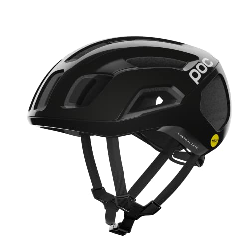 POC Ventral AIR MIPS Rennradhelm - Fahrradhelm mit präzisen Belüftungsöffnungen und integrierten Kanälen für einen kontrollierten Lufteintritt 54-59cm schwarz von POC