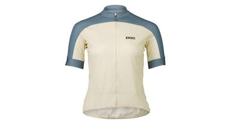 poc essential road logo kurzarmtrikot fur frauen weis blau von POC