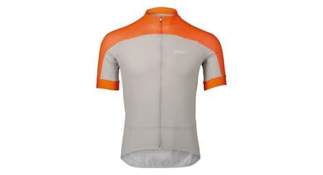 poc essential road logo kurzarmtrikot grau orange von POC