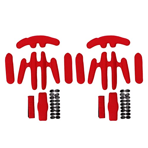 POENVFPO 2 Sets Fahrradhelm-Futter, Weicher Schwamm, Fahrradhelm-Polster-Set, Helmpolster für Elektrofahrzeuge (Rot) von POENVFPO
