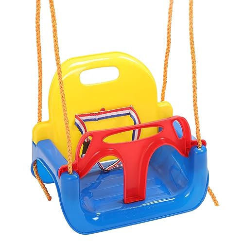 POENVFPO 3-in-1-Schaukelset für Kleinkinder, Höhenverstellbar, Rückenlehnendesign, Babyschaukelsitz für Spielplatz Drinnen und Draußen, Blau von POENVFPO