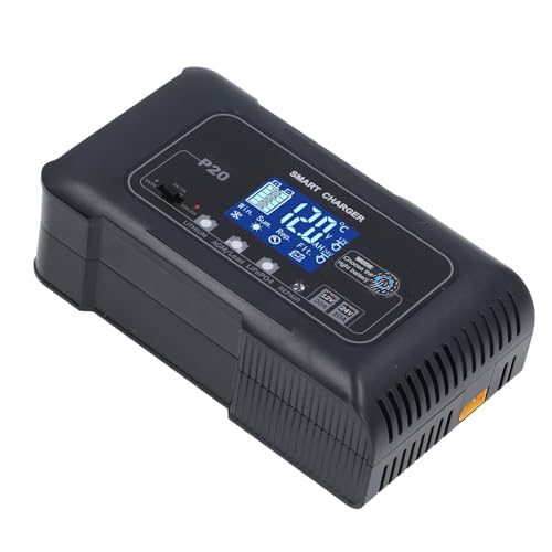 POENVFPO Autobatterieladegerät, 12 V 20 A/24 V 10 A, Automatisches Laden, Intelligentes Auto- und Motorrad-Batterieladegerät, Wartungsgerät für Boot, Rasenmäher (EU-Stecker (100–240 V)) von POENVFPO