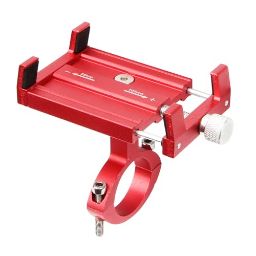 POENVFPO Fahrrad-Telefonhalter aus Aluminiumlegierung, Universell Verstellbarer Fahrrad-Lenker-Telefonhalter, Kompatibel mit Verschiedenen Telefonen (Rot) von POENVFPO