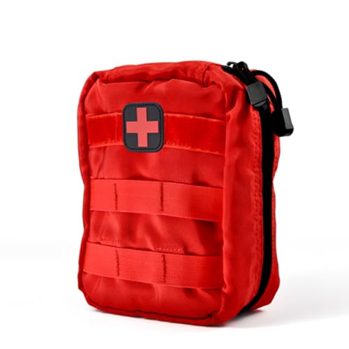 POENVFPO Medizinische Tasche, Erste-Hilfe-Tasche, Weicher, Medizinische Tasche aus 900D-Stoff für Reisen, Camping, Radfahren, Outdoor-Aktivitäten (Rot) von POENVFPO