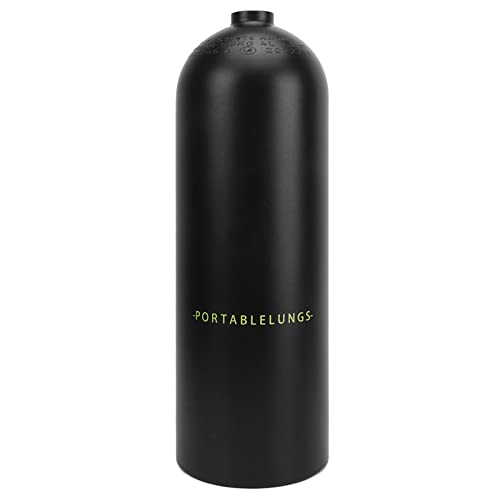 POENVFPO Mini-Tauchflasche, 4 L, Tragbares Unterwasser-Atmungs-Tauchflaschen-Ausrüstungsset mit, Schwarzem Ventilkopf für das Training (Black) von POENVFPO