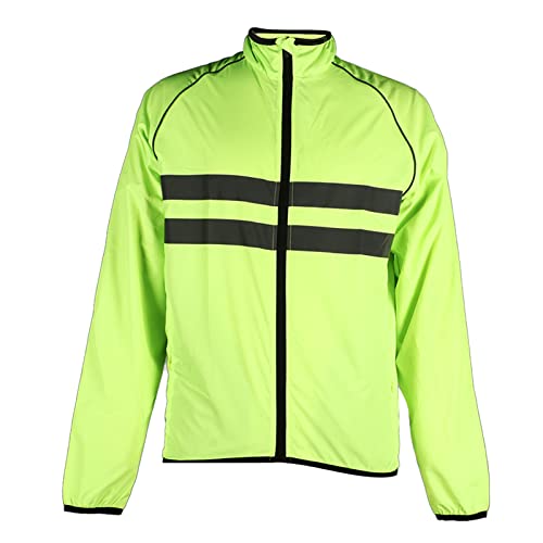POENVFPO Reflektierende Jacke, Atmungsaktiver Fahrradmantel mit Taschen, Polyester-Langarmjacke, Sicherheitsjacke für Outdoor-Aktivitäten (M) von POENVFPO