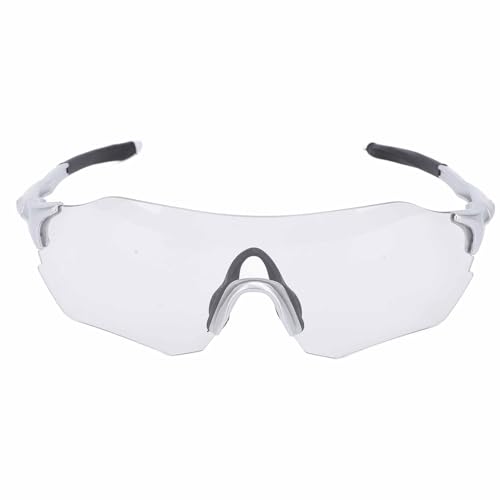 POENVFPO Schlagfeste Fahrradbrille, Sonnenschutz-Laufsonnenbrille, Anpassbarer Rahmen, Sportbrille, Geeignet für Erwachsene, Wandern, Wassersport (Silver) von POENVFPO