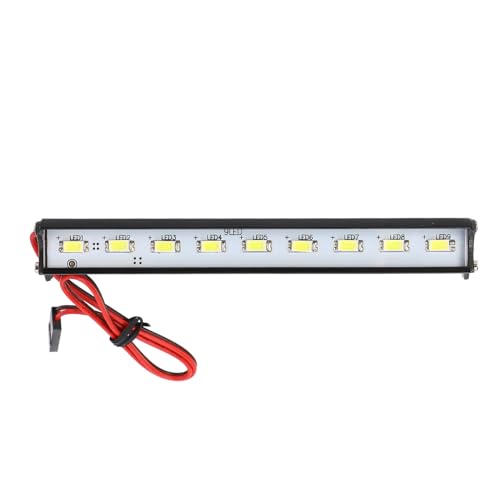 POENVFPO Superhelle RC-Car-Lichtleiste aus Aluminiumlegierung, LED, Leuchtet Im Dunkeln, Geeignet für Redcat, Axial SCX10 D90, HPI, Dachlampe (115mm) von POENVFPO