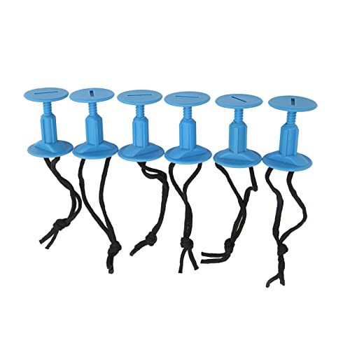 POENVFPO Surfbrett-Leine-Beinseil-Stecker mit Abnehmbaren Schlitzen, Nylon-Kunststoff-Surf-Leine-Stecker-Anzug für Wassersport-Ersatzzubehör (6 Stück) (Blue) von POENVFPO