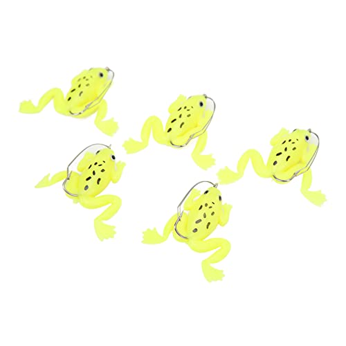 Schwimmköder, Künstlicher Schwimmköder, Weicher Froschköder Zum Angeln Im Freien, Pistolenkoffer (Fluoreszierendes Gelb) von POENVFPO