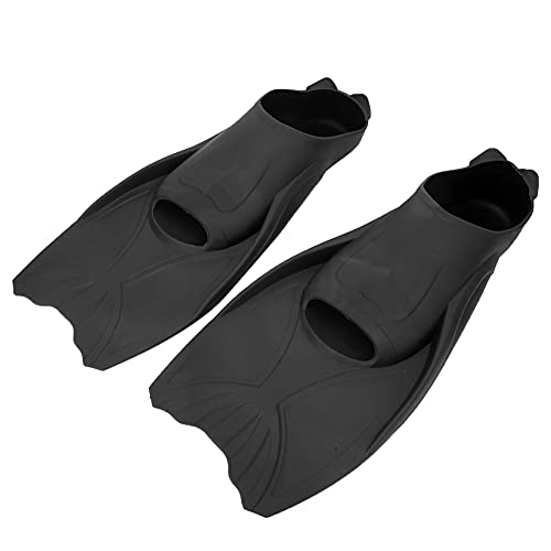 Weiche TPR-Schnorchel-Schwimmflossen mit Fischschwanz-Design für Natürliche Haltungskorrektur, (Schwarz) von POENVFPO