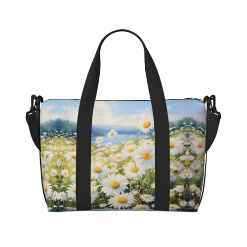 Powzjzw Reisetasche mit italienischer Blume, Wochenend-Tragetasche, für Damen, Krankenhaustasche für Arbeit und Lieferung über Nacht, Schwarz , Einheitsgröße von POEZJZW