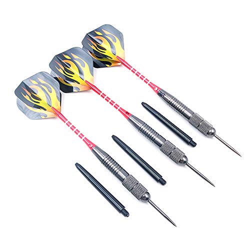 POFET Dartpfeile aus Stahl, Wolfram, 26 g, mit Aluminium-Schäften, 3 Stück Wolfram-Steeltip-Dart-Set POFET Dartpfeile aus Stahl, Wolfram, 26 g, mit Aluminium-Schäften, 3 Stück Wolfram-Steeltip-Dart-Set von POFET