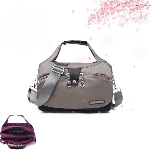 POIOZXD Emrefashion Taschen, modische Anti-Diebstahl-Handtasche, Emrefashion wasserdichte Handtasche, Crossbody-Taschen für Damen, Reisen (Hellgrau) von POIOZXD