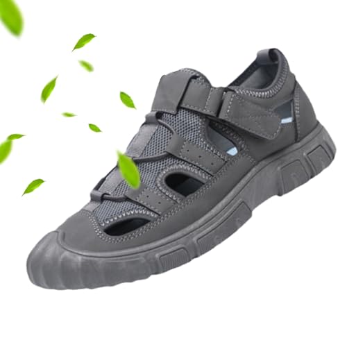 POIOZXD Herren Outdoor-Sandalen und Freizeitschuhe, Baotou Mesh Sportschuhe Fahren Sandalen für Männer Strandschuhe Plateau Sandalen Wandersandalen Männer von POIOZXD