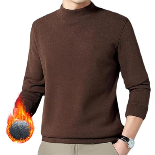 POIOZXD Herren-Sweatshirt, verdickt, Stehkragen, warm, solide, Herbst, Herren, Business, lässig, Thermo-Pullover, schmale Passform, leicht, warm von POIOZXD