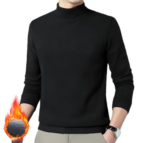 POIOZXD Herren-Sweatshirt, verdickt, Stehkragen, warm, solide, Herbst, Herren, Business, lässig, Thermo-Pullover, schmale Passform, leicht, warm von POIOZXD