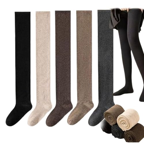 POIOZXD Kniestrümpfe mit Mikrokompression, kniehoch, warm, für Damen, kniehohe Socken, gemütliche Overknee-Socken (5 Farben, Einheitsgröße) von POIOZXD