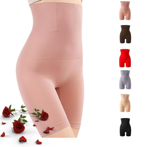 Silyka Bauch- und Hüftlifthose mit hoher Taille, Übergröße, Shapewear, Bauchkontrolle, nahtlose Shapewear-Shorts (Rosa, XL/XXL (62,5–80 kg)) von POIOZXD